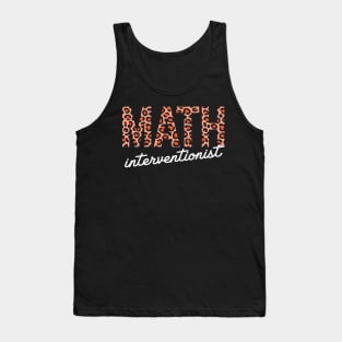 Math Interventionist leopard Cute Fall Autumn Thanksgiving Tank Top